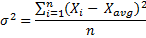 Population variance formula